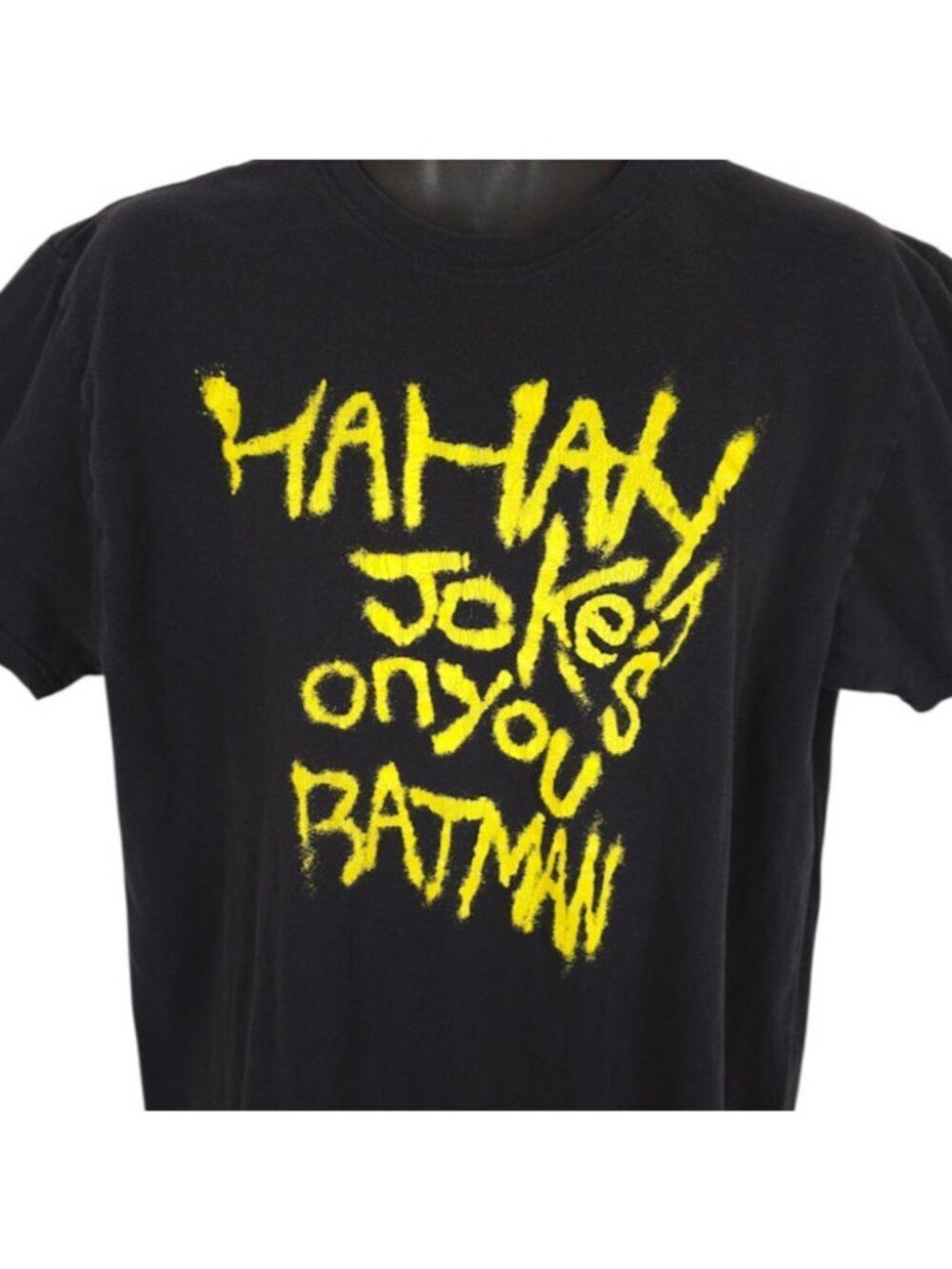 Batman Joker T Shirt Mens Size XL Black Ha Ha Ha Jokes On You DC Comics